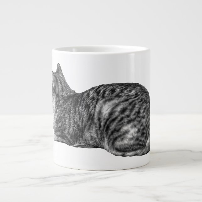 Tabby Loaf, weiche Textur Jumbo-Tasse (Vorderseite)
