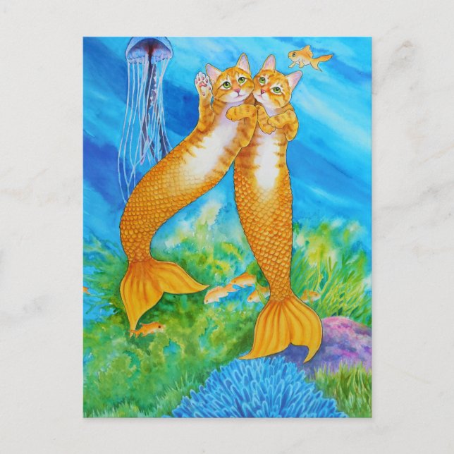 Tabby MerCats Postkarte (Vorderseite)