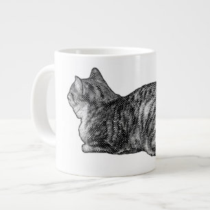 Tabby mit Paws Tucked Jumbo-Tasse