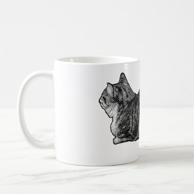 Tabby mit Paws Tucked Kaffeetasse (Links)