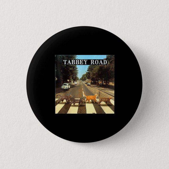 Tabby Road Coole Tabby-Katzen Überquerung  Button (Vorderseite)