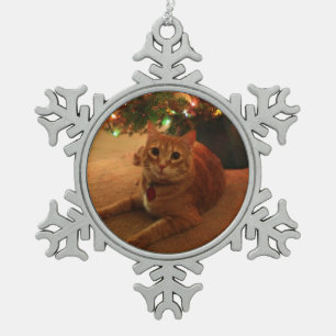 Tabby-Schneeflocke-Verzierung Schneeflocken Zinn-Ornament