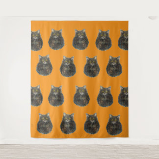 Tabby Tiger Cats Pet Orange Maureen Girard Familia Wandteppich