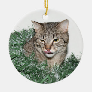 Tabby-Weihnachten Keramikornament