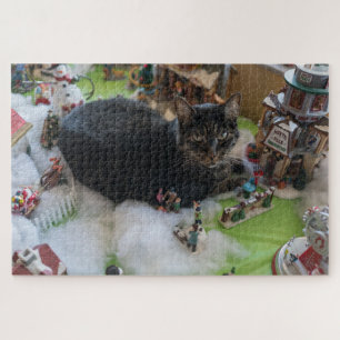 Tabby-Weihnachtskatzenpuzzle Puzzle