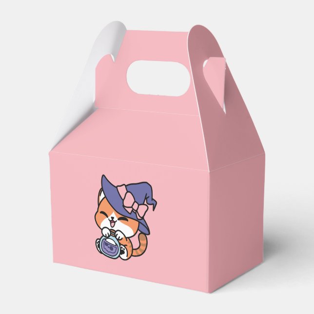 Tabby Witch Brew – Cute Halloween Cat Design Geschenkschachtel (Vorderseite)