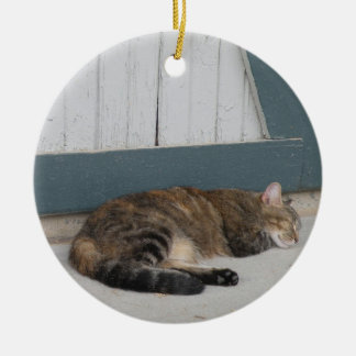 Tabbykatzenverzierung Keramik Ornament
