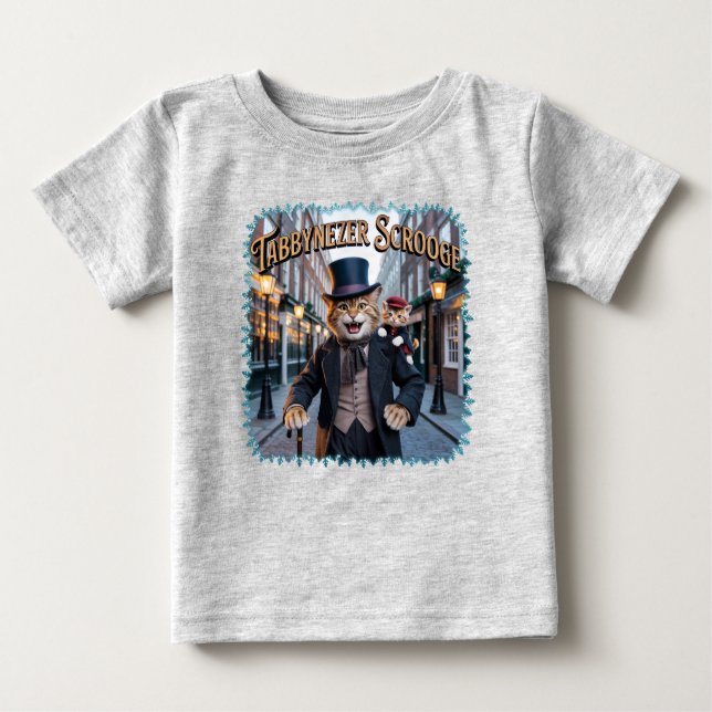 Tabbynezer Scrooge Illustration – Tabby Scrooge Baby T-shirt (Vorderseite)