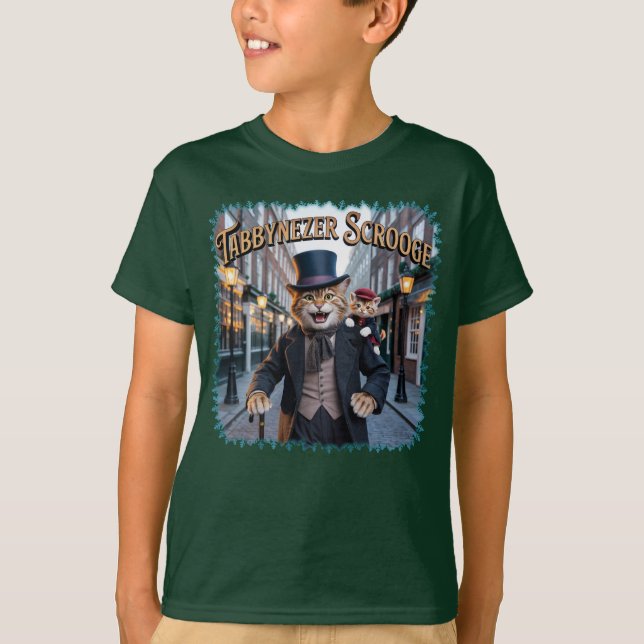 Tabbynezer Scrooge Illustration – Tabby Scrooge T-Shirt (Vorderseite)