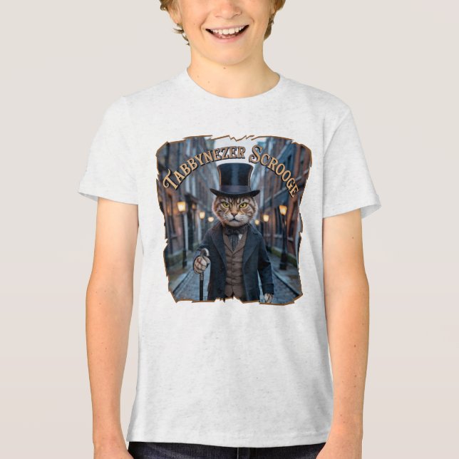 Tabbynezer Scrooge Photographic – Tabby Scrooge Tri-Blend Shirt (Vorderseite)