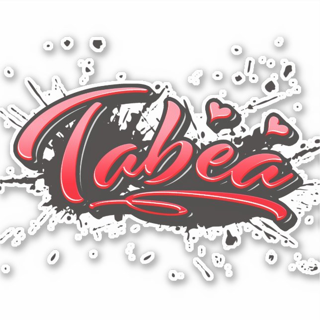 Tabea red Heart Graffiti Aufkleber Sticker (Vorderseite)
