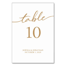Tabelle 10 Goldkalligraphie Personalisierte Hochze Tischnummer