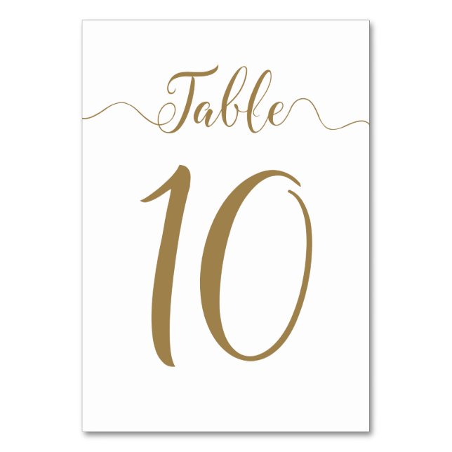 Tabelle 10 Tischnummern für Hochzeiten (Vorderseite)
