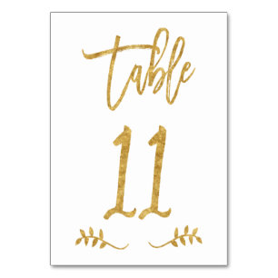 Tabelle 11 Elegante Gold Handwriting Brushed Lau Tischnummer