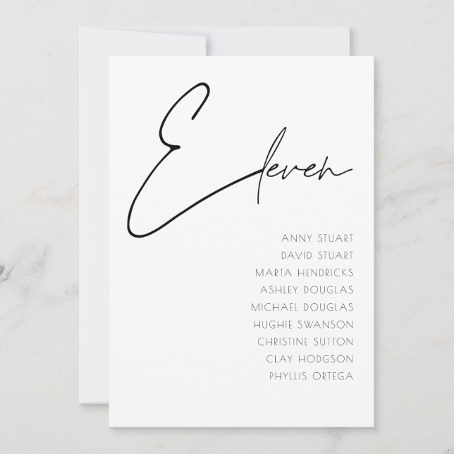 Tabelle 11 Vorlage für moderne Hochzeitsstipps-Tis (Vorderseite)