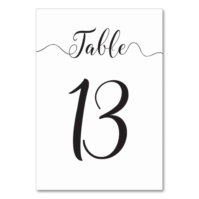 Tabelle 13 Hochzeitliche Tischnummer (Vorderseite)