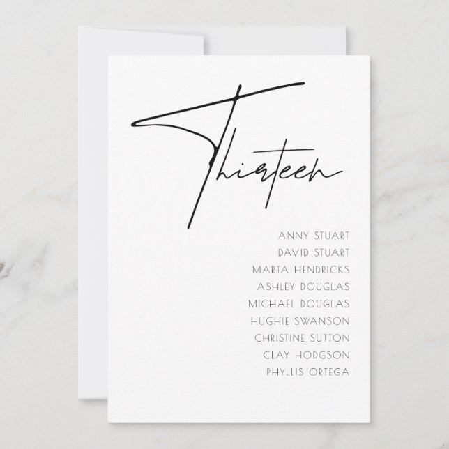 Tabelle 13 Vorlage für moderne Hochzeitsstipps-Tis (Vorderseite)