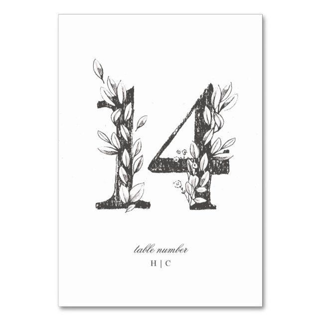 Tabelle 14 Schöne blumengezeichnete Traubenkleider Tischnummer (Vorderseite)