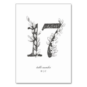 Tabelle 17 Schöne blumengezeichnete Kranzkrauthoch Tischnummer