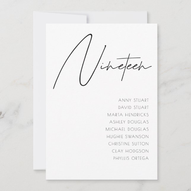 Tabelle 19 Vorlage für moderne Hochzeitsstipps-Tis (Vorderseite)