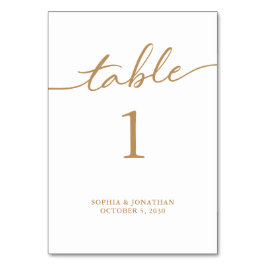 Tabelle 1 Goldkalligrafie Personalisierte Hochzeit Tischnummer