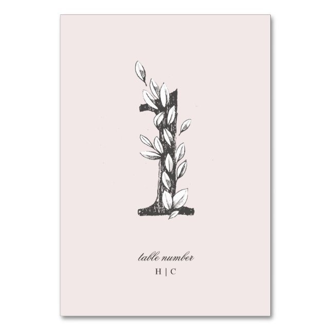 Tabelle 1 Schöne Blütenblätter Hochzeiten Tischnummer (Vorderseite)