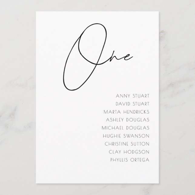 Tabelle 1 Vorlage für moderne Hochzeitsstipps-Tisc (Vorderseite)