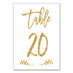 Tabelle 20 Elegante Gold Handwriting Brushed Lau Tischnummer