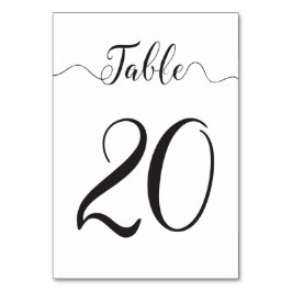 Tabelle 20 Hochzeitliche Tischnummern