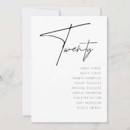 Tabelle 20 Moderne Hochzeitsvorlage Tischnummer