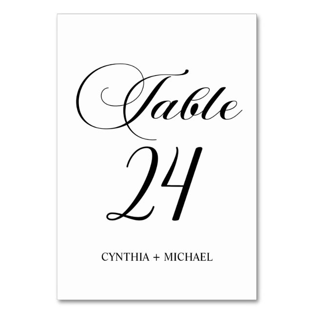 Tabelle 24 Moderne Script-Hochzeitsskripte-Tischnu Tischnummer (Vorderseite)