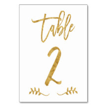 Tabelle 2 | Elegante Gold Handwriting Brushed Laur