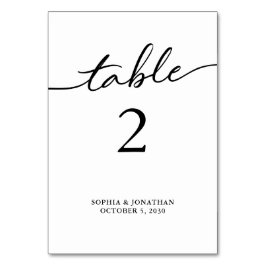 Tabelle 2 Personalisierte Hochzeit mit schwarzer K Tischnummer