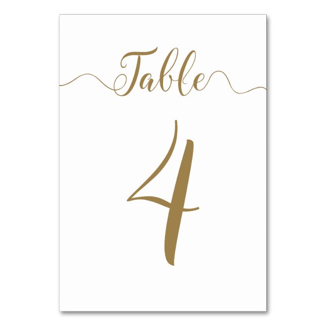 Tabelle 4 Gold-Hochzeiten-Tischnummern Tischnummer (Vorderseite)