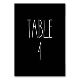 Tabelle 4 Rohes Dunn-Keramik-Black Table Card Tischnummer