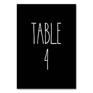 Tabelle 4 Rohes Dunn-Keramik-Black Table Card Tischnummer