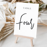 Tabelle 4 tischnummer<br><div class="desc">Einfache und schicke Tischnummer-Karten in Schwarz und Weiß machen bei Ihrer Hochzeit oder Veranstaltung ein elegantes Statement. Das Design bietet "table [number]" in einem spannenden Mix aus klassischen Serifen und handgeschriebenen Skripten. Design wiederholt sich auf beiden Seiten. Einzelne nummerierte Karten werden separat verkauft; bestellen Sie jede Tischnummer einzeln aus unserer...</div>