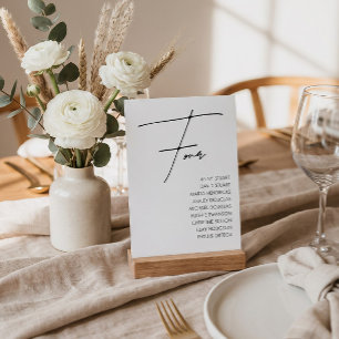 Tabelle 4 Vorlage für moderne Hochzeitstischnummer