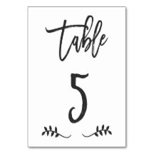Tabelle 5 | Einfache Schwarze Handschrift Brushed 