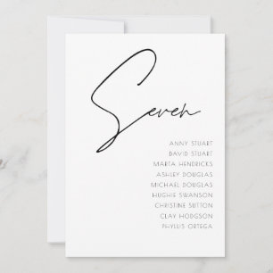 Tabelle 7 Moderne Hochzeitsvorlage für die Tischnu Einladung