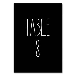 Tabelle 8 Die schwarze schwarze Tischtafelkarte vo Tischnummer