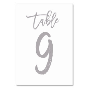 Tabelle 9 des Chic-Handmit buchstaben Tischnummer