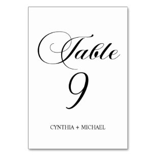 Tabelle 9 Moderne Script-Hochzeitsskripte-Tischnum Tischnummer