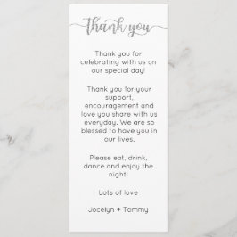 Tabelle Dankeschön Karte, Platzieren Einstellkarte Menükarte