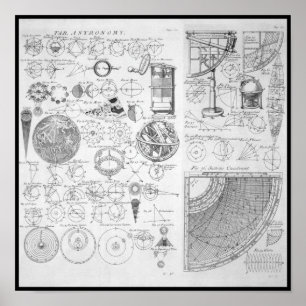 Tabelle der Astronomie ~ Cyclopaedia ~ Ephraim Cha Poster