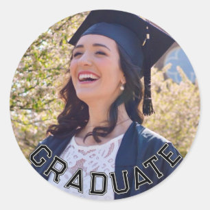 Tabelle der Schwarz-weißen Graduierungspartei für  Runder Aufkleber