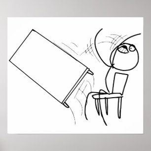 Tabelle Drehe Rage Face Meme Drehend Poster