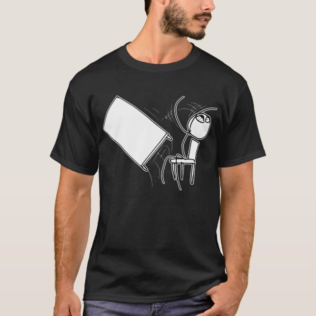 Tabelle drehen das Umdrehen des Raserei-Gesichtes T-Shirt (Vorderseite)