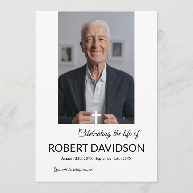 Tabelle für das Foto der Beerdigung Programm (Vorderseite)