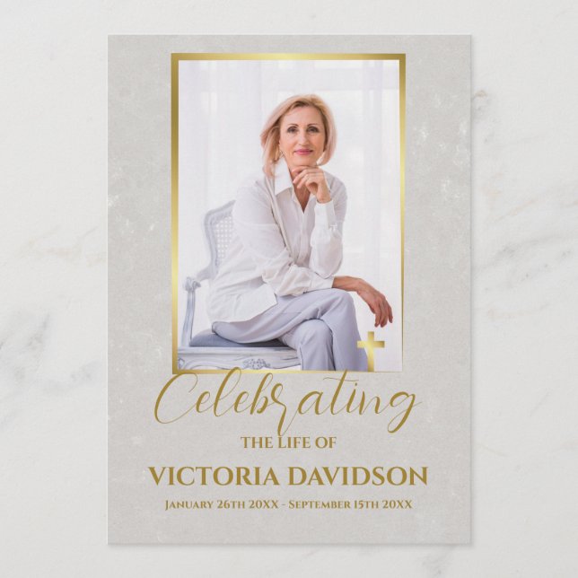 Tabelle für das Foto der Beerdigung Programm (Vorderseite)